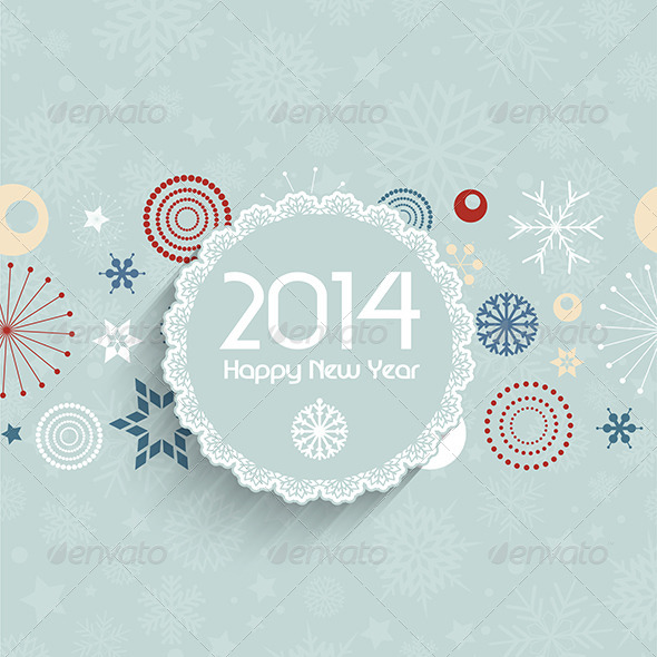 Retro New Year Background - New Year Seasons/Holidays