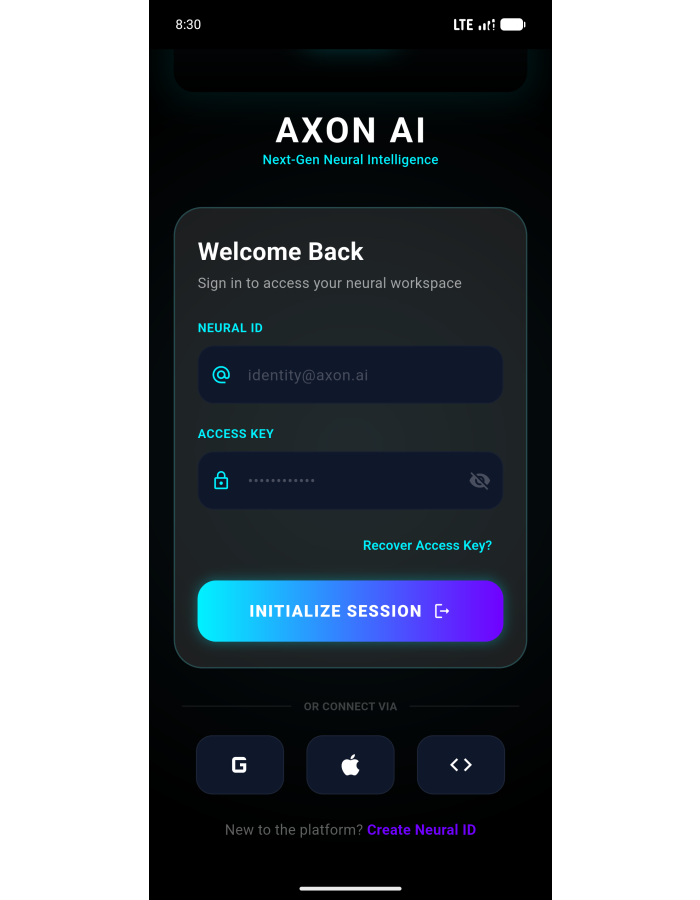 Axon AI: The Ultimate Neural UI Kit for Flutter Screenshot 2