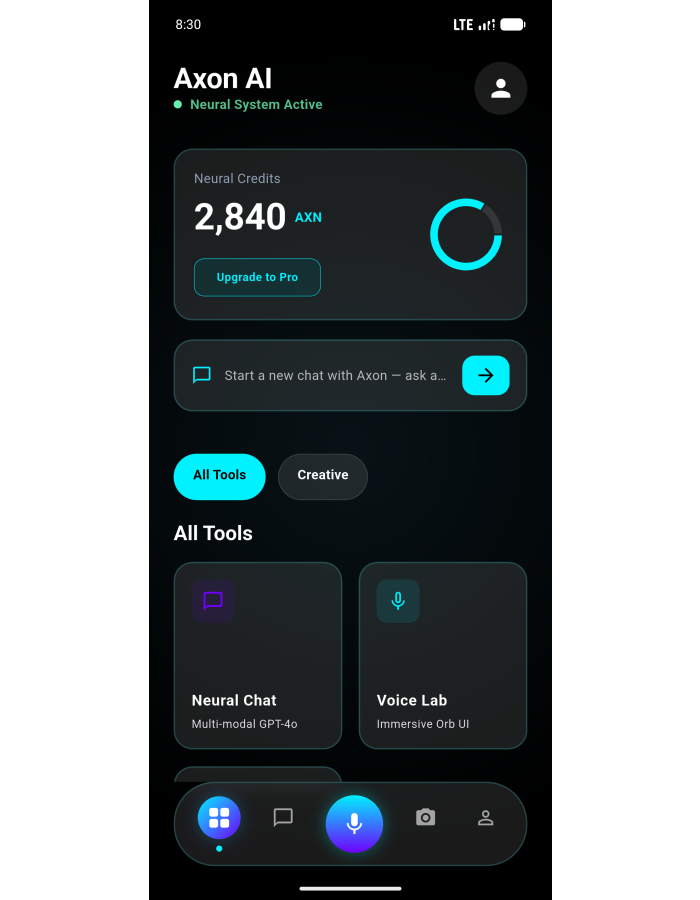 Axon AI: The Ultimate Neural UI Kit for Flutter Screenshot 3
