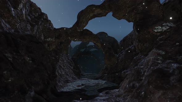 The Night Sky On The Cliff Valley 01 4K alt