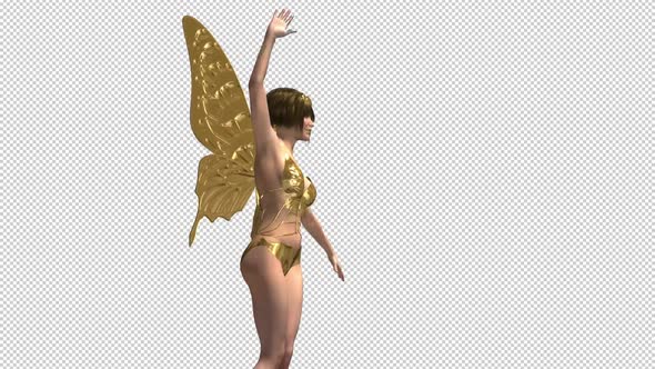Golden Butterfly - Dancing Showgirl - Transparent Transition I