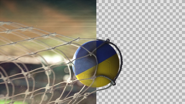 Soccer Ball Scoring Goal Night - Ukraine