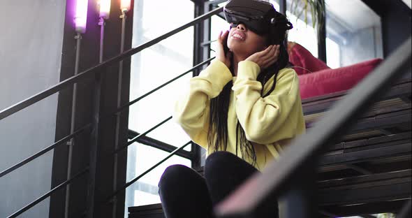 Charismatic Lady Enjoying the Time with Virtual alt