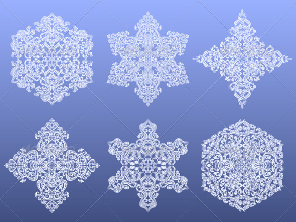Set of decorative christmas snowflakes