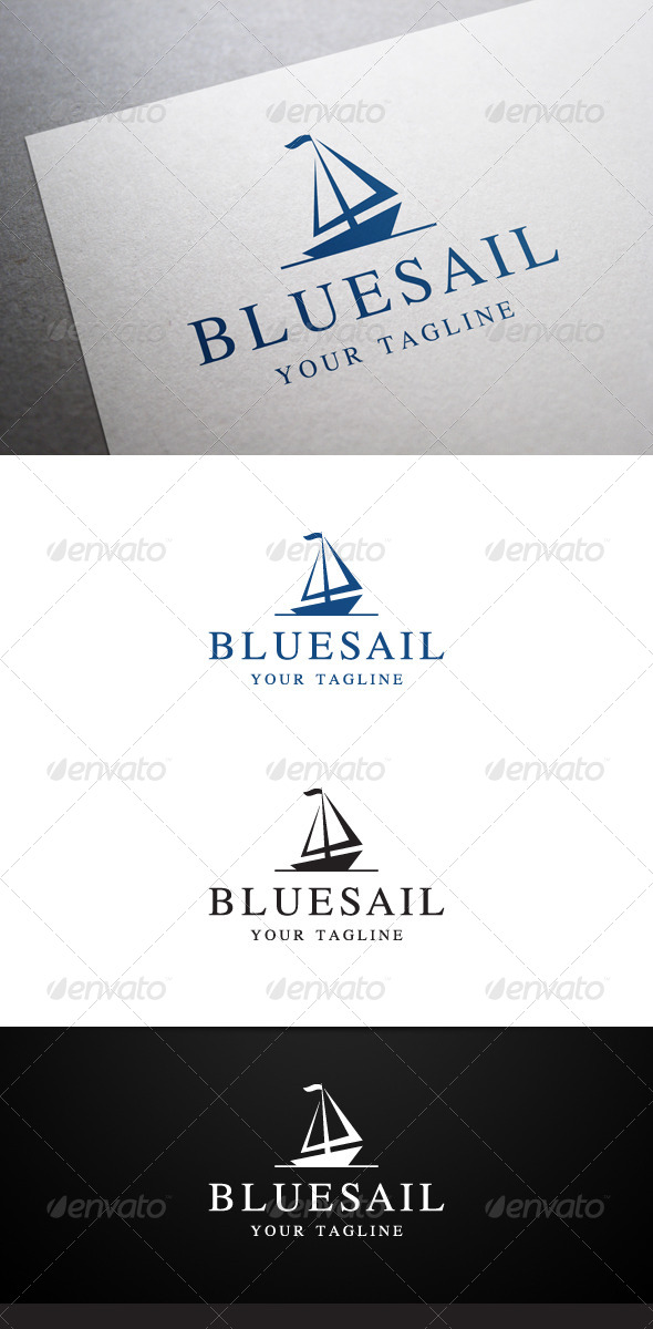 Blue Sail Logo - Objects Logo Templates