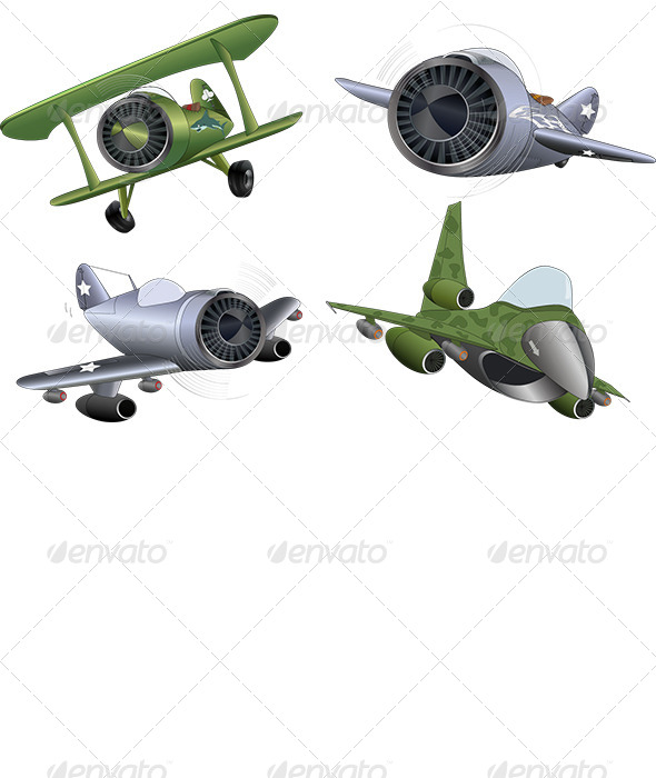 The Military Planes Clip Art - Objects Vectors