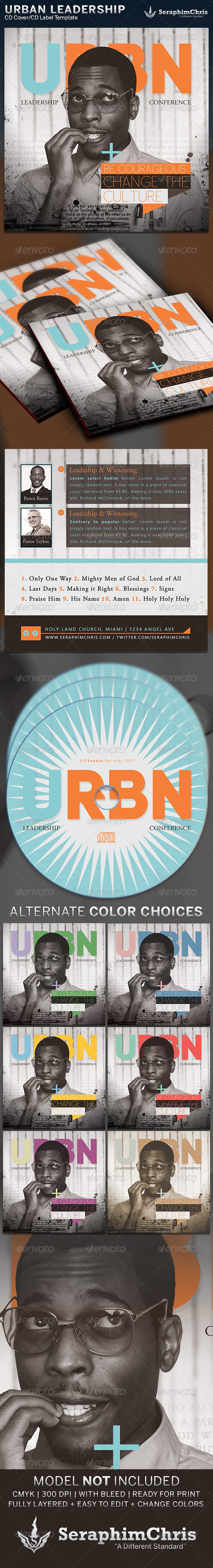 Urban Leadership: CD Cover Artwork Template - CD & DVD Artwork Print Templates
