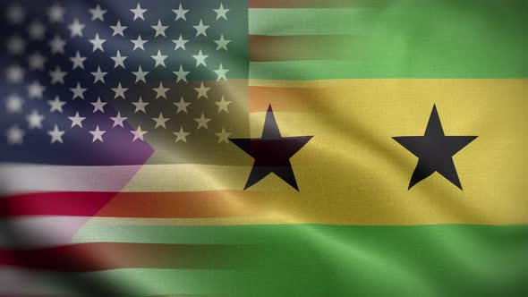 USA Sao Tome And Principe Flag Loop Background 4K