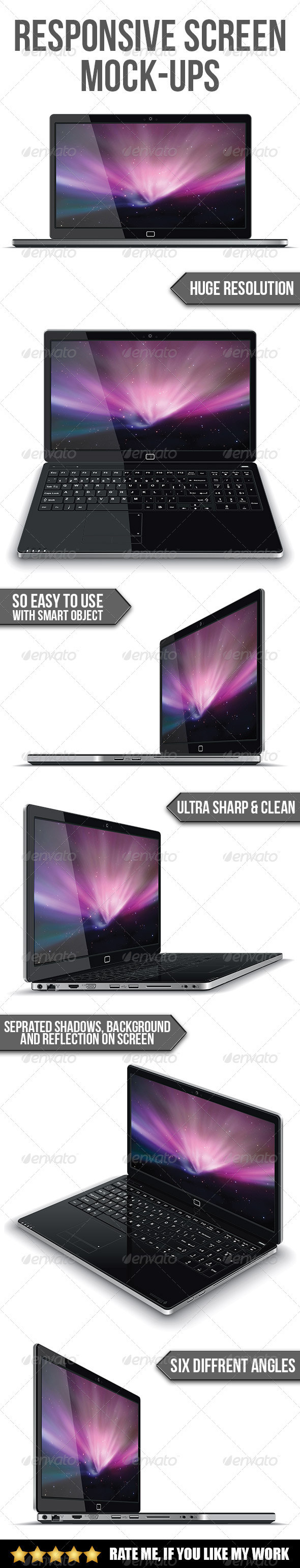 Responsive Screen Mock-Ups - Product Mock-Ups Graphics