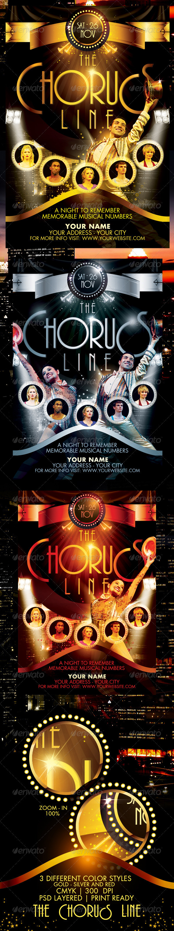 The Chorus Line Flyer Template - Clubs & Parties Events