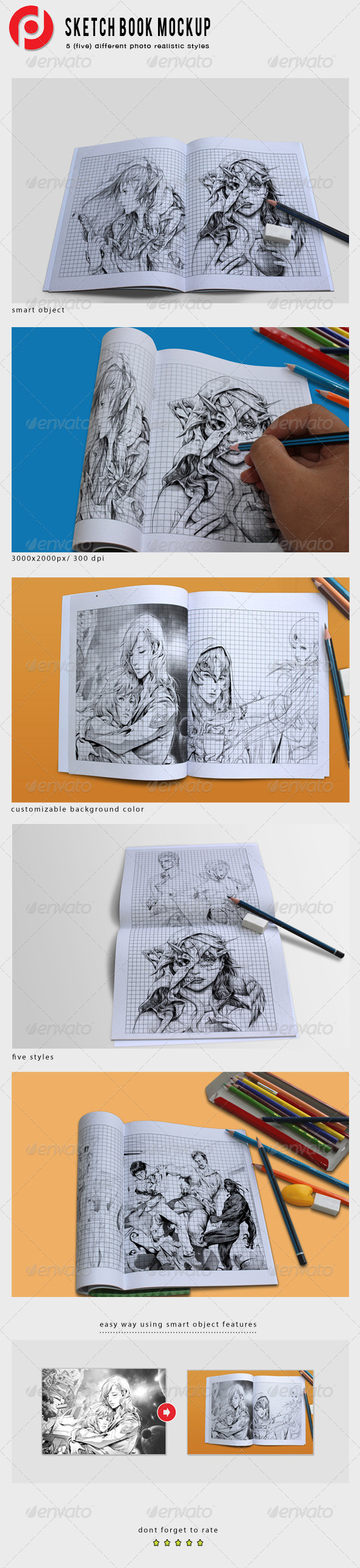 Sketch Book Mockups - Product Mock-Ups Graphics