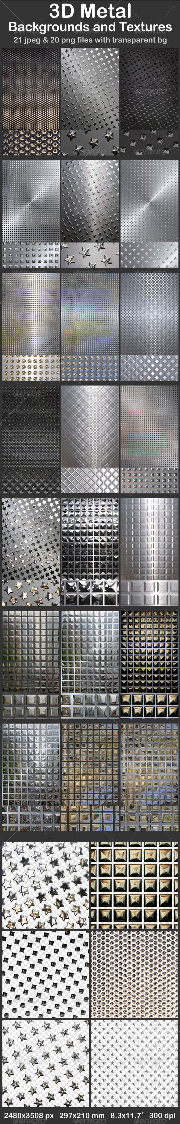 3D Metal Backgrounds and Textures - Metal Textures