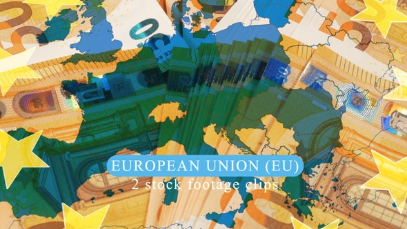 European Union Map over 50 Euros Banknotes