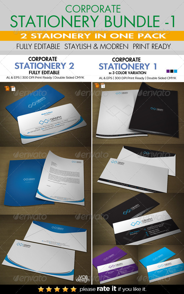 Corporate Stationery Bundle 1 - Stationery Print Templates