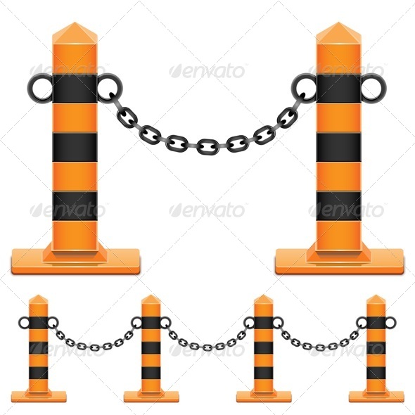 Vector Column with Chain - Borders Decorative