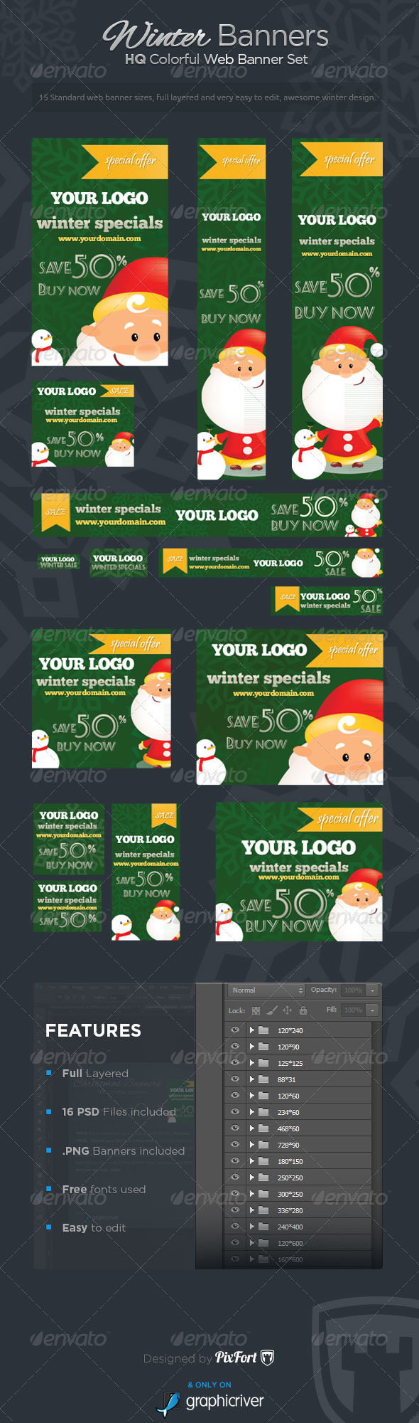 Winter Banners - Winter Specials Banner Set - Banners & Ads Web Elements