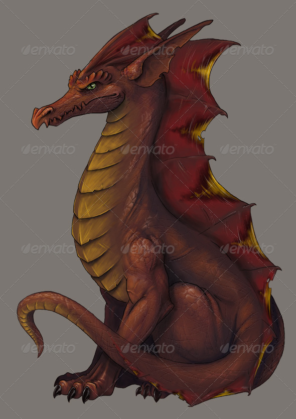 Red Dragon Illustration - Animals Illustrations
