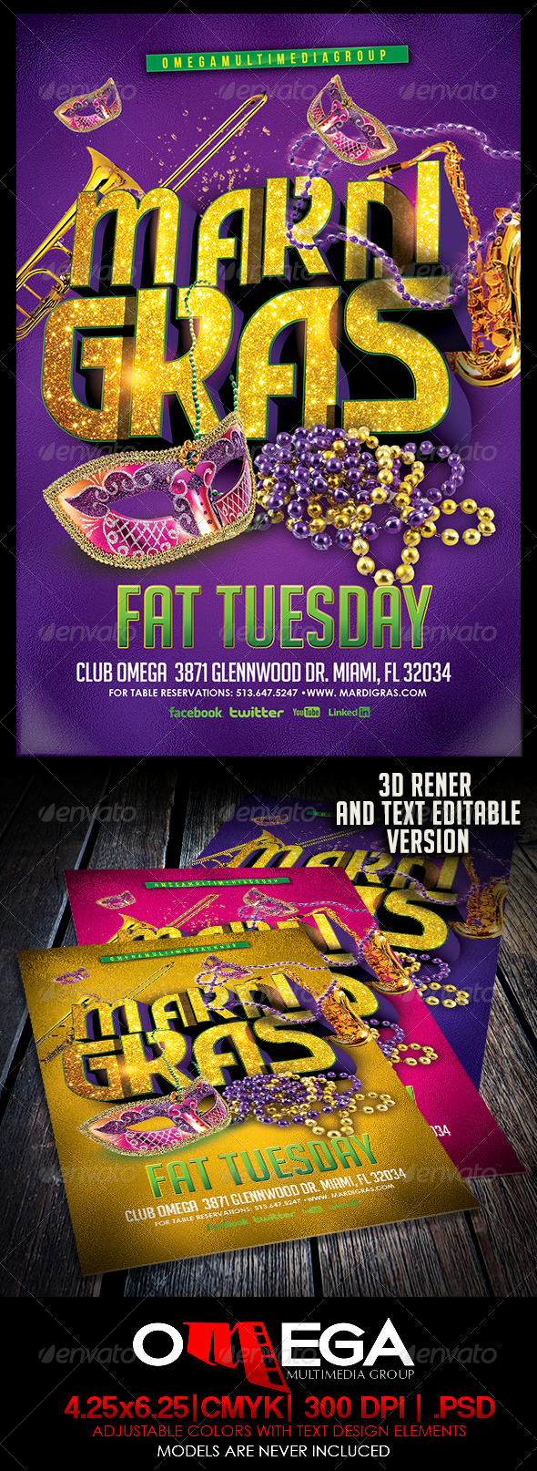 Mardi Gras Vol. I - Events Flyers
