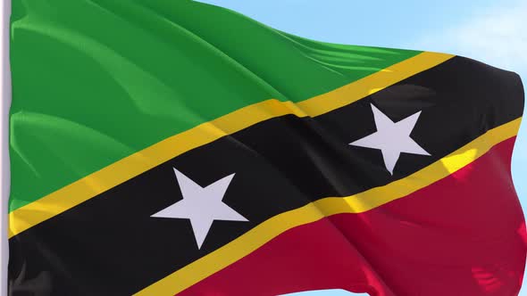 Saint Kitts and Nevis Flag Looping Background