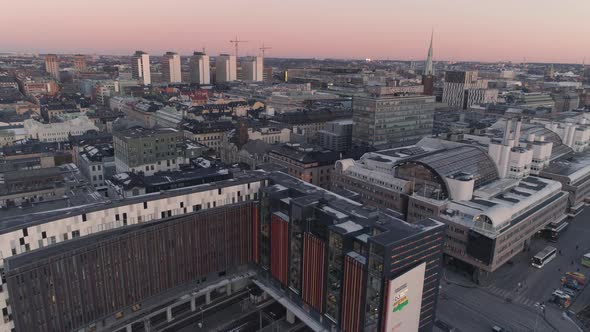 Stockholm Skyline at Dusk Aerial View