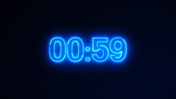 Neon Light 60 Seconds Countdown