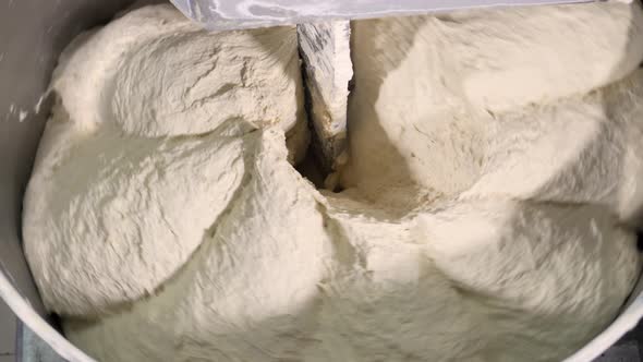 Machine Knead the Dough From Flour Production Plant Bread Plant Bread Fresh Baked Bun Bread Bakery alt