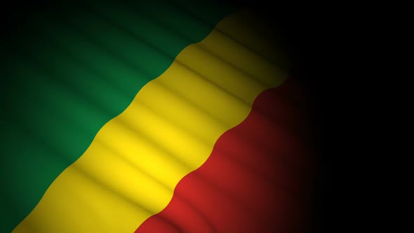 Congo Republic Flag Blowing in Wind alt