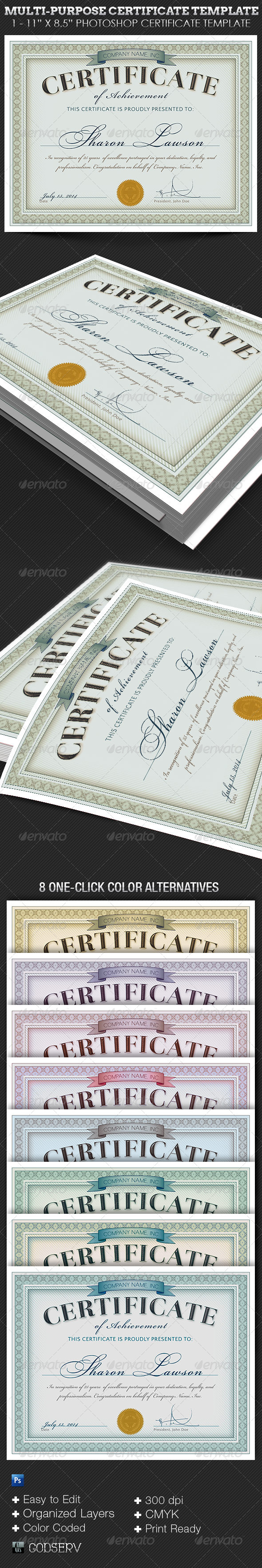 Multipurpose Certificate Template - Certificates Stationery