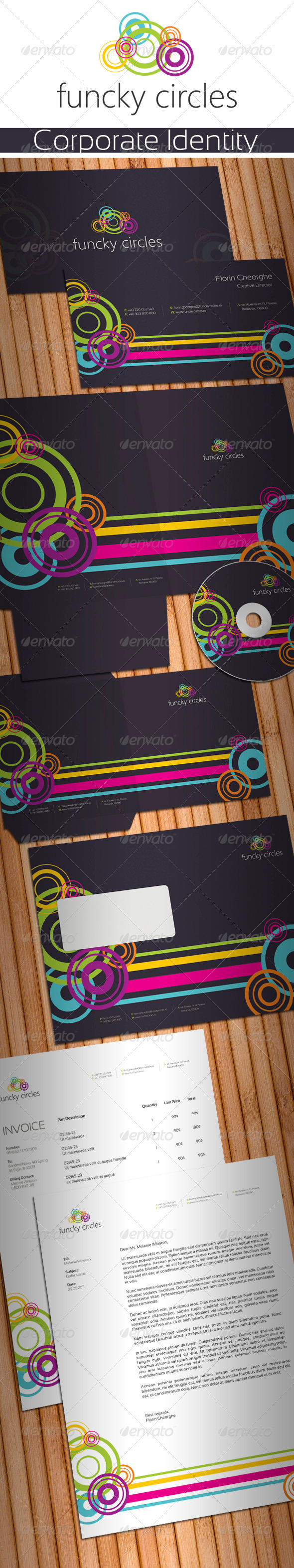 Funcky Circles Stationery - Stationery Print Templates