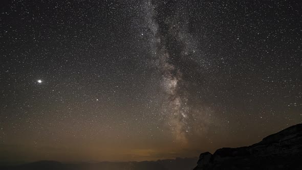 Timelapse in of Milkyway in the Mountains