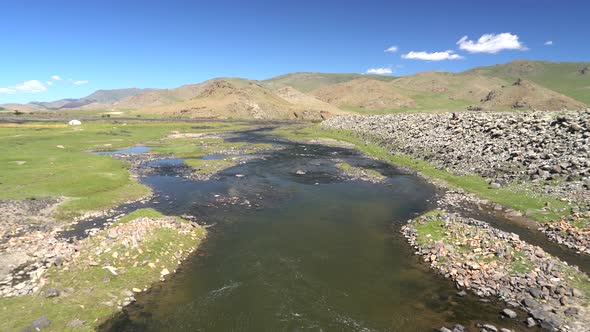 A Natural Stream in the Central Asian Steppes alt
