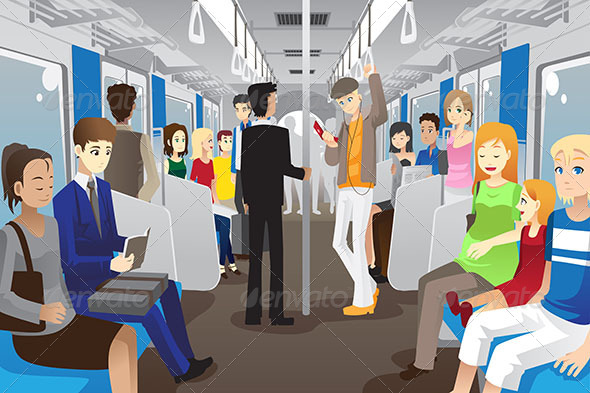 People in Subway Train - People Characters
