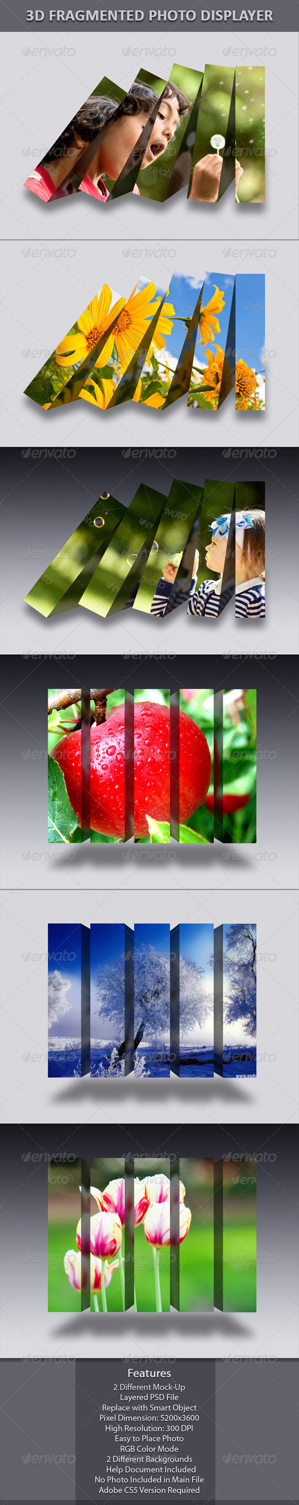 3D Fragmented Photo Displayer - Miscellaneous Photo Templates