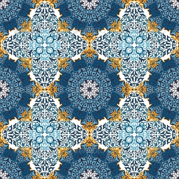 Seamless Pattern in Mosaic Ethnic Style. - Patterns Decorative