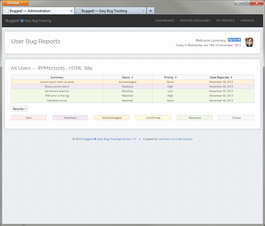 defect tracking template