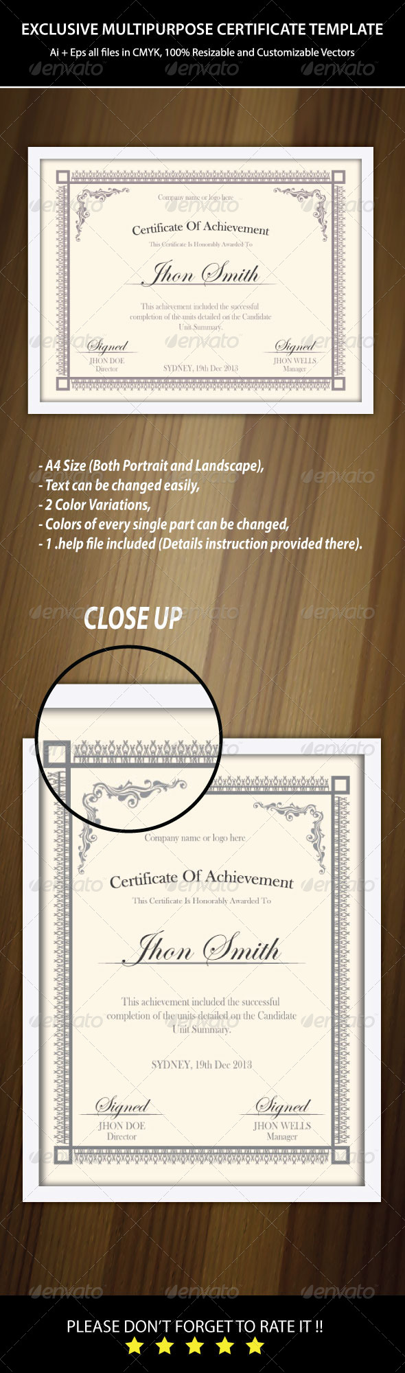 Multipurpose Certificate Templates Intended For Landscape Certificate Templates