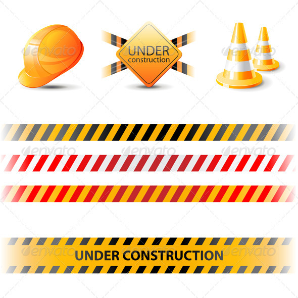 Under Construction Ribbons and Design Elements - Miscellaneous Vectors