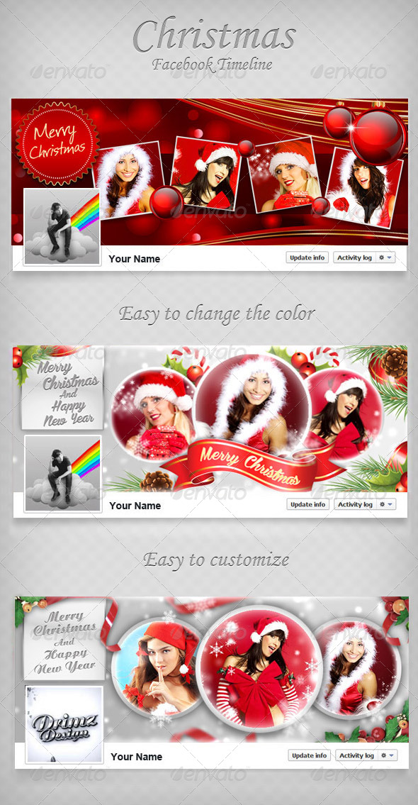 Christmas FB Timeline Bundle V2 - Facebook Timeline Covers Social Media