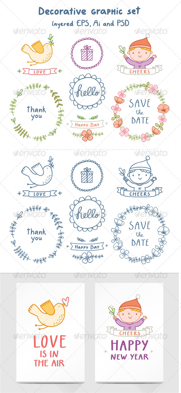 Decorative Graphic Set - Decorative Vectors
