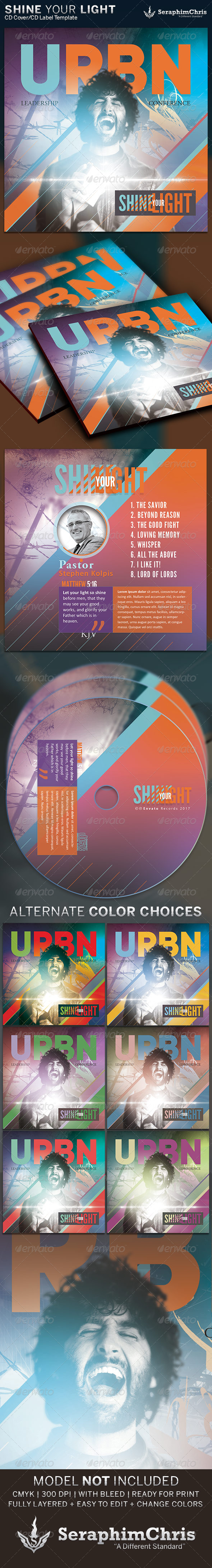 Shine Your Light: CD Cover Artwork Template - CD & DVD Artwork Print Templates