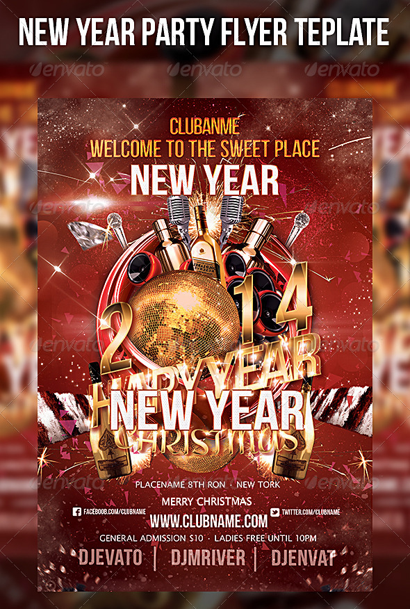New Year Start Party Flyer Template - Events Flyers
