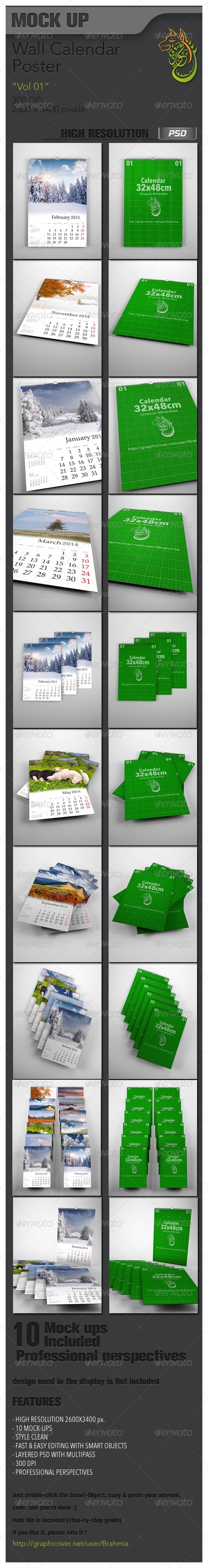 Wall Calendar Mockup Vol 01 - Miscellaneous Print