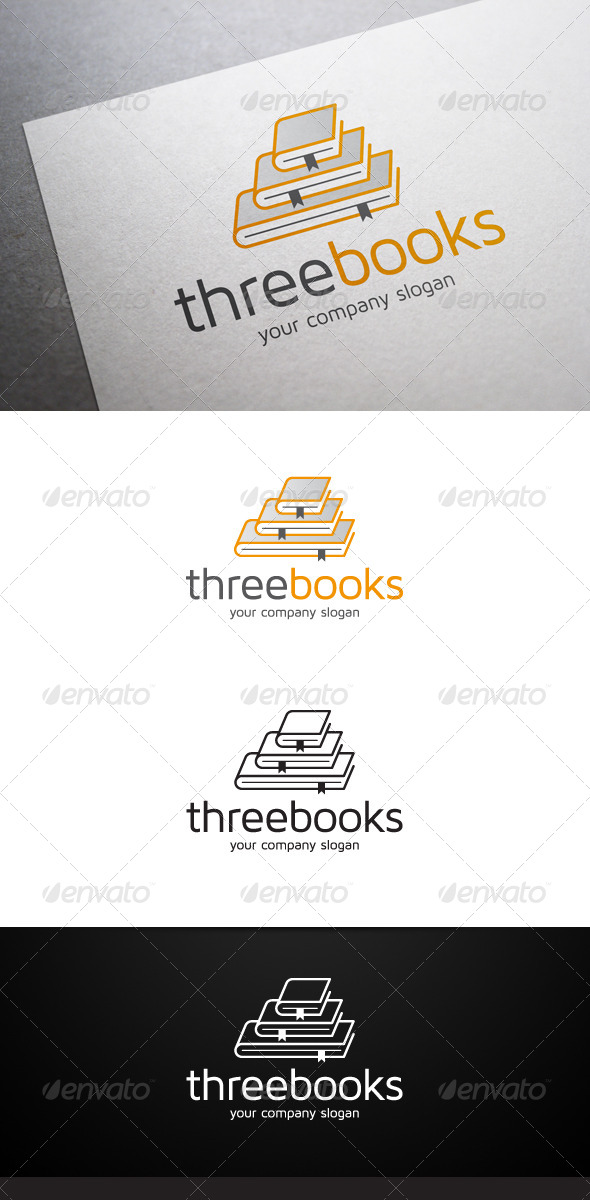 Three Books Logo - Objects Logo Templates