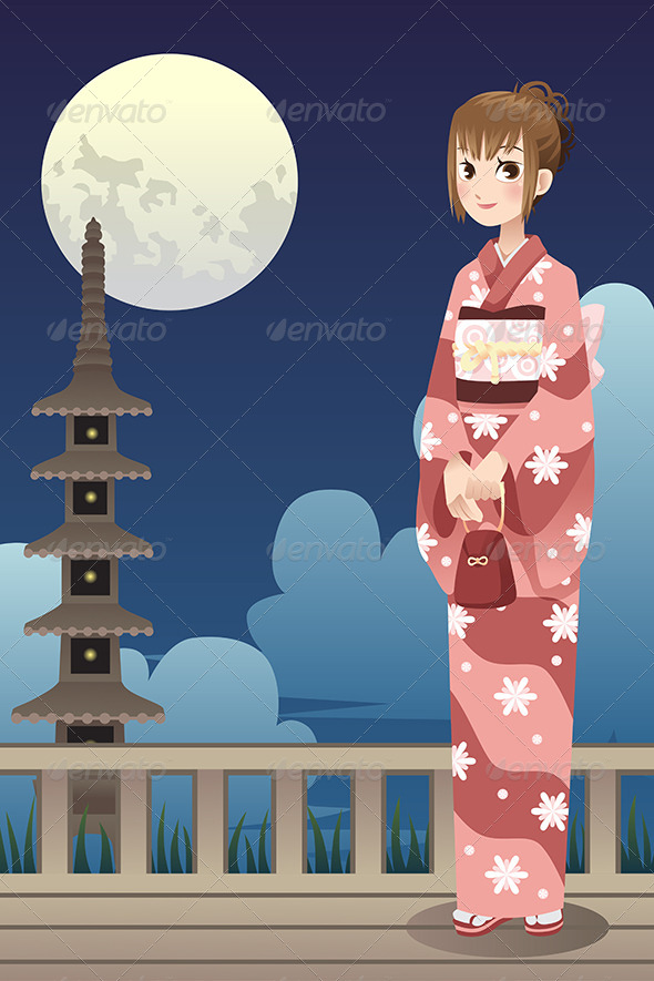 Japanese Kimono Girl - People Characters
