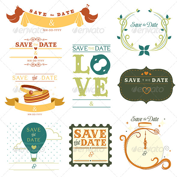Save the Date Tag - Decorative Vectors
