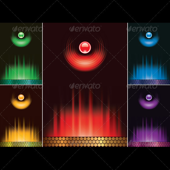 Vectior Set Abstract Menu With Light And Fire