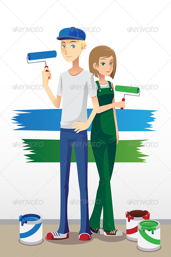 Painting Couple - People Characters