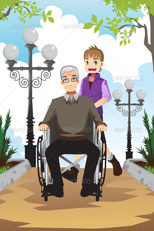 Grandson and Grandfather - People Characters