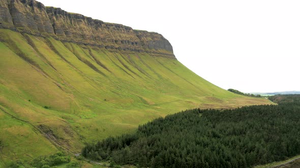 Aerial View of the Mountain Benbulbin in County Sligo Ireland alt