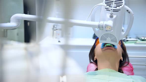 Professional Bleaching Procedure In Modern Dental Clinic.